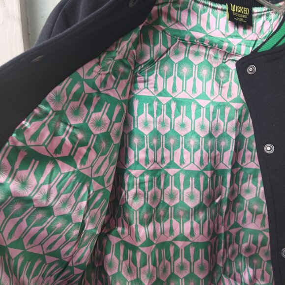 Wicked Defy Gravity Girls Varsity Black/Green Jacket - Size 14-16 NWOT - Picture 3 of 7